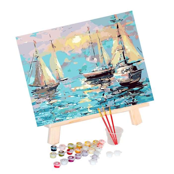 Set pictura pe numere, cu sasiu, Port Linistit [2]