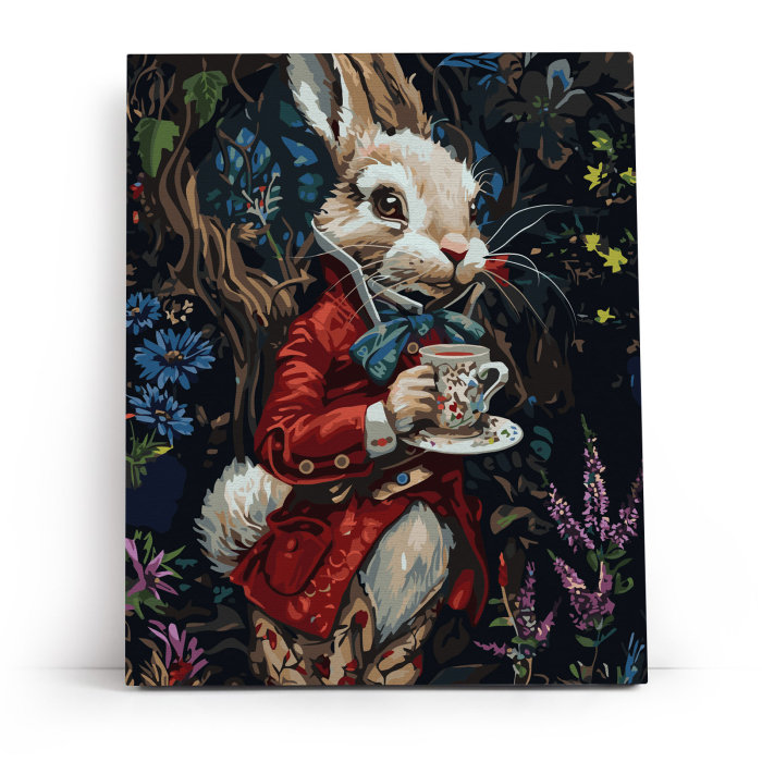 Set pictura pe numere, cu sasiu, Iepurele din Tara Minunilor, 40x50 cm [2]