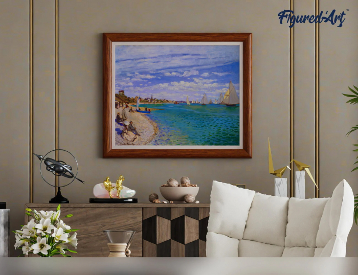 Set pictura pe numere, cu sasiu, Regata la Sainte-Adresse - Monet, 40x50 cm [4]