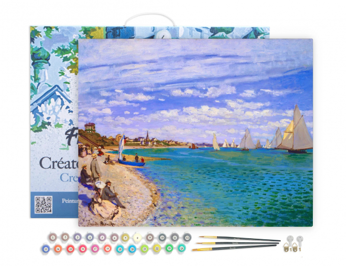 Set pictura pe numere, cu sasiu, Regata la Sainte-Adresse - Monet, 40x50 cm [2]