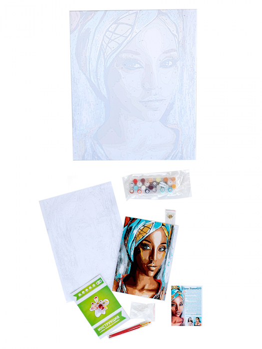 Set pictura pe numere, cu sasiu, Portret Oriental [5]