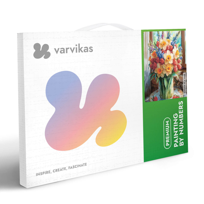 Set pictura pe numere, cu sasiu, Vara intr-o vaza, 30x40 cm [6]