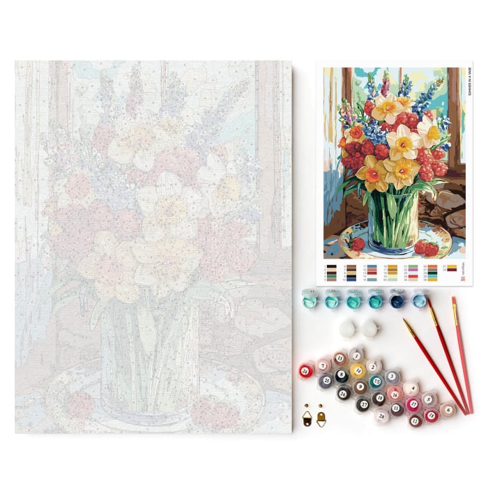 Set pictura pe numere, cu sasiu, Vara intr-o vaza, 30x40 cm [5]