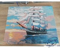 Set pictura pe numere, cu sasiu, Velier, 40x50 cm [2]