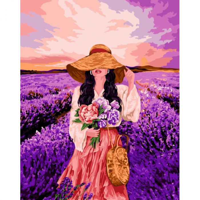 Set pictura pe numere, cu sasiu, Aroma de lavanda, 40x50 cm [1]