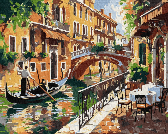Set pictura pe numere, cu sasiu, Liniste venetiana, 40x50 cm [1]