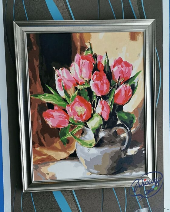 Set pictura pe numere, cu sasiu, Prospetimea primaverii, 40x50 cm [2]
