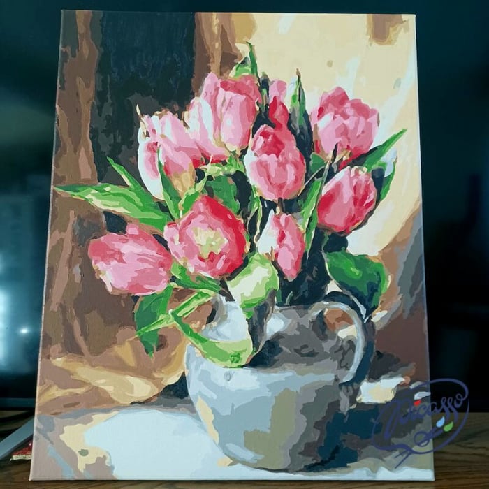 Set pictura pe numere, cu sasiu, Prospetimea primaverii, 40x50 cm [3]