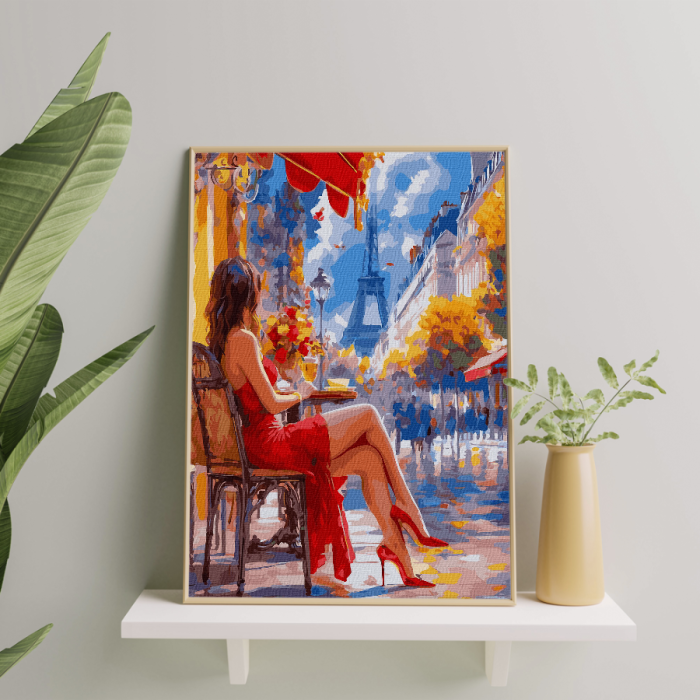 Set pictura pe numere, cu sasiu, Toamna in Paris, 40x50 cm [4]