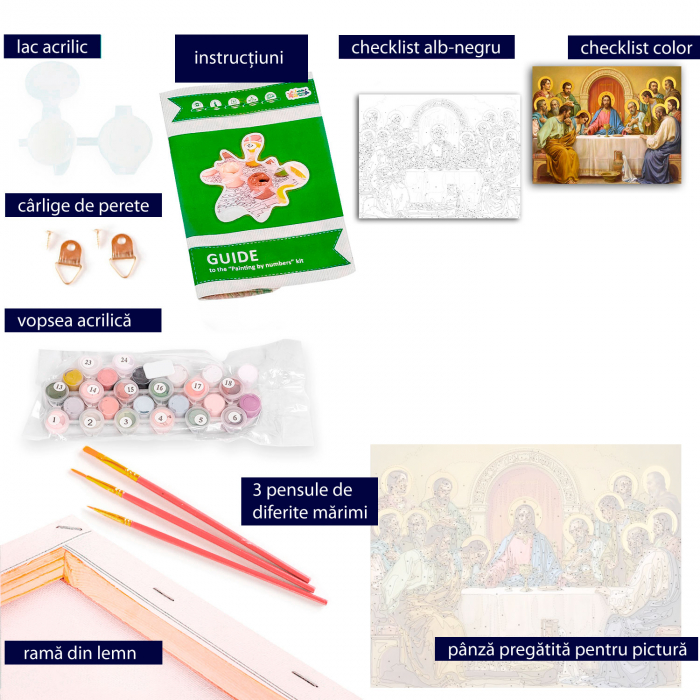 Set pictura pe numere, cu sasiu, Cina cea de taina [4]