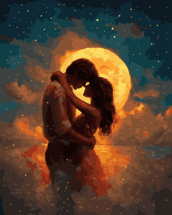 Set pictura pe numere, cu sasiu, Sub clar de luna, 40x50 cm [1]