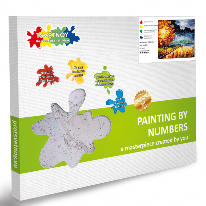 Set pictura pe numere, cu sasiu, Senzatie de Toamna, 40x50 cm | Picturi pe numere | dego.ro [7]