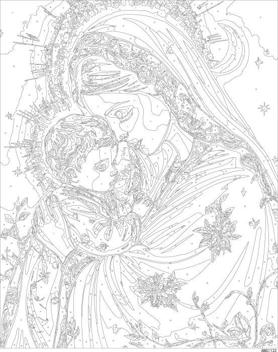 Set pictura pe numere, cu sasiu, Sfanta Maica cu prunc, 40x50 cm [4]