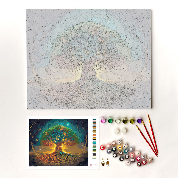 Set pictura pe numere, cu sasiu, Radacini cosmice, 40x50 cm [4]