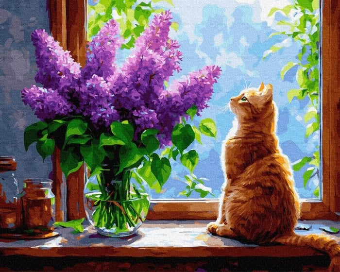Set pictura pe numere, cu sasiu, Tacere cu parfum de liliac, 40x50 cm [1]