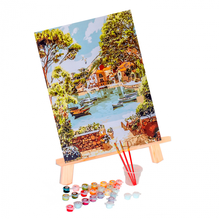Set pictura pe numere, cu sasiu, Bay of Happiness, 40x50 cm [2]