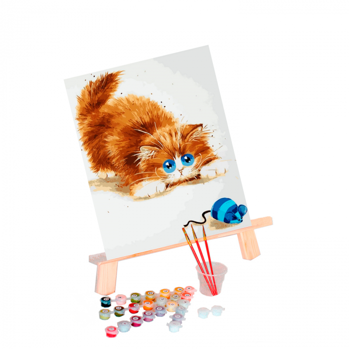 Pictura pe numere, cu sasiu, Soarelece si pisica, 30x40 cm [2]