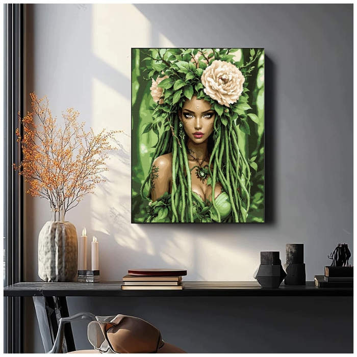 Set pictura pe numere, cu sasiu, Spiritul padurii tropicale, 40x50 cm [4]