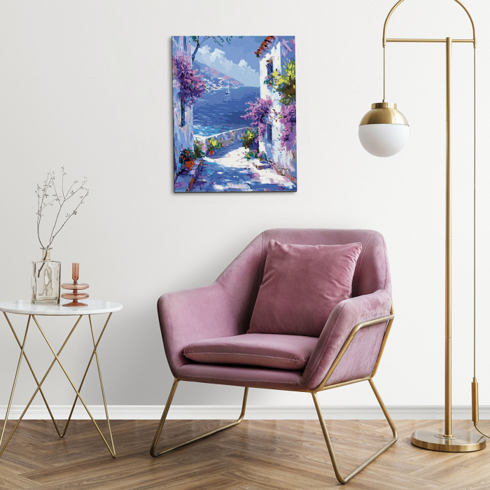 Set pictura pe numere, cu sasiu, Vis mediteranean, 40x50 cm [5]