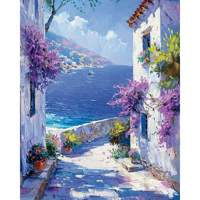 Set pictura pe numere, cu sasiu, Vis mediteranean, 40x50 cm [1]