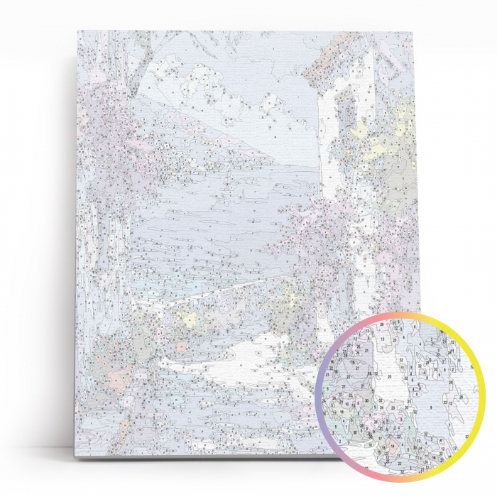 Set pictura pe numere, cu sasiu, Vis mediteranean, 40x50 cm [4]