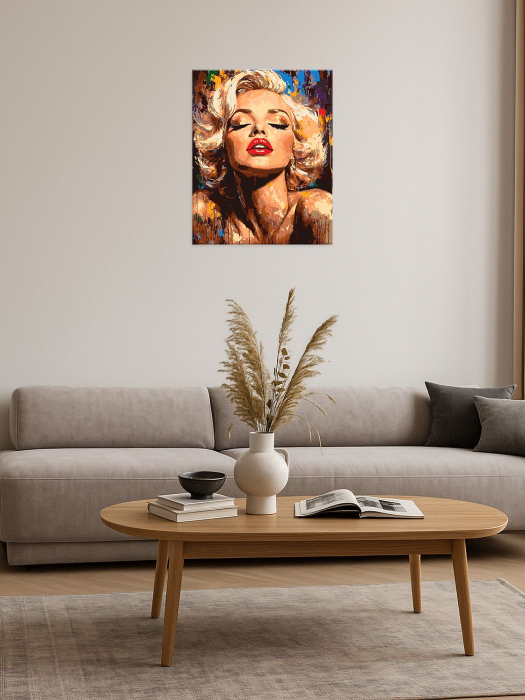 Set pictura pe numere, cu sasiu, Stralucitoarea Monroe, 40x50 cm [2]