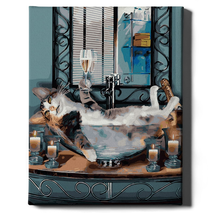 Set pictura pe numere, cu sasiu, Suferind de viata buna, 40x50 cm [2]