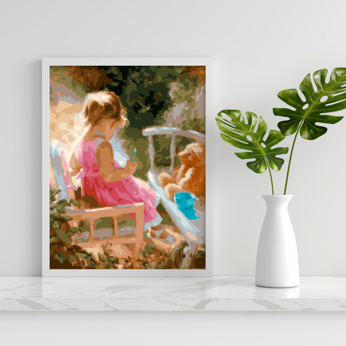 Set pictura pe numere, cu sasiu, Inocenta, 40x50 cm [3]