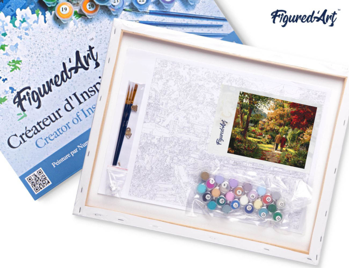 Set pictura pe numere, cu sasiu, Toamna iubirii, 40x50 cm [7]