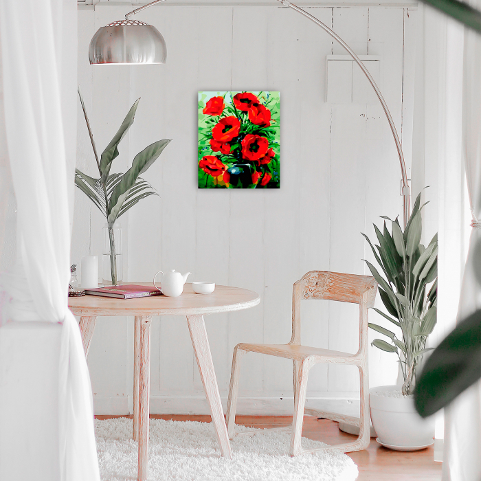 Set pictura pe numere, cu sasiu, Buchet de Maci, 40x50 cm [4]