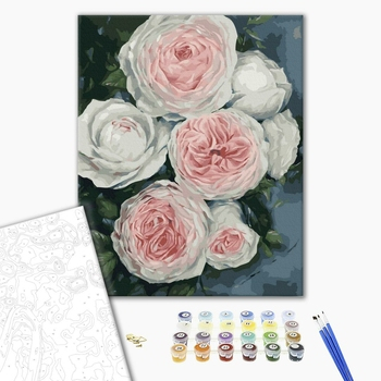 Set pictura pe numere, cu sasiu, Trandafiri imperiali, 40x50 cm [2]