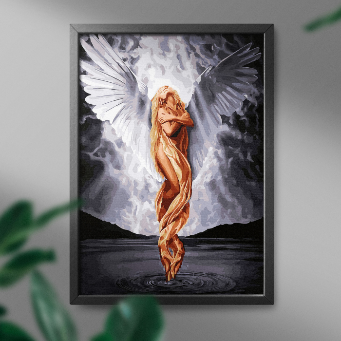 Set pictura pe numere, cu sasiu, Gratia ingerului, 40x50 cm [3]