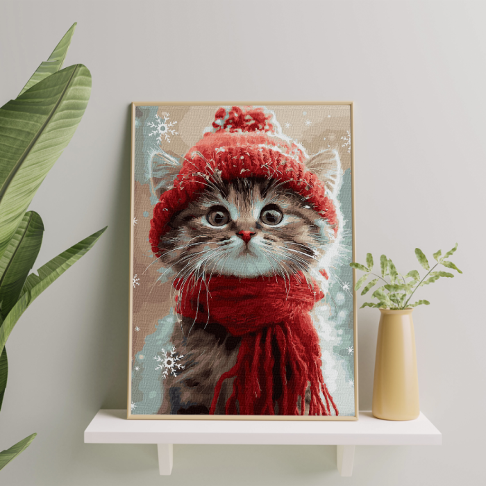 Set pictura pe numere, cu sasiu, Mustati inghetate, 40x50 cm [4]