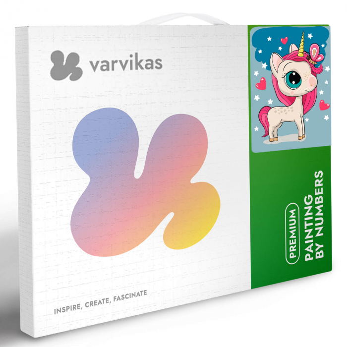 Pictura pe numere, cu sasiu, Unicornul magic 20x30cm [6]