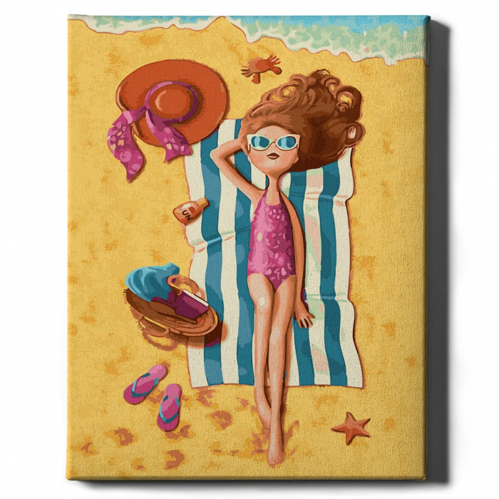 Set pictura pe numere, cu sasiu, Vacanta de vara, 40x50 cm [2]