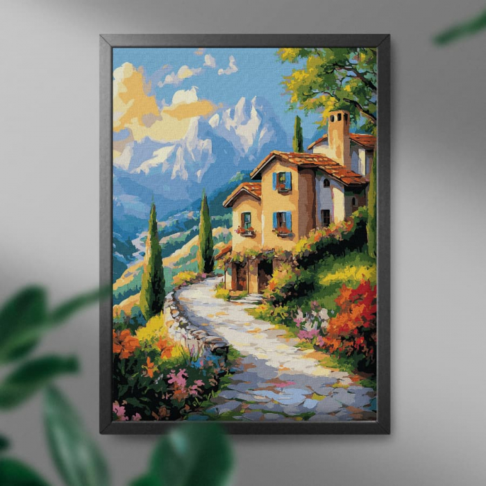 Set pictura pe numere, cu sasiu, Casa in Toscana, 40x50 cm [3]