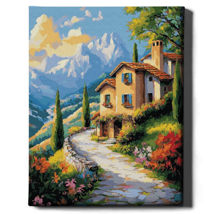 Set pictura pe numere, cu sasiu, Casa in Toscana, 40x50 cm [2]
