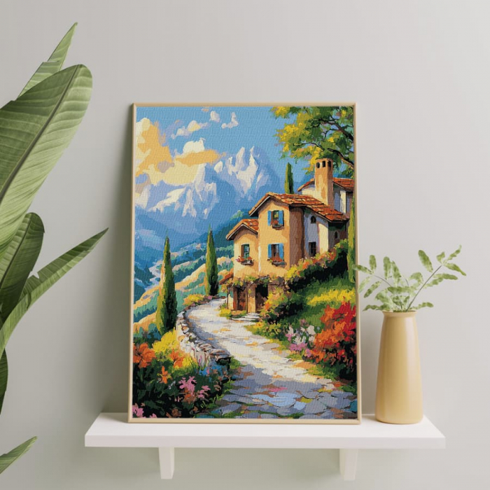 Set pictura pe numere, cu sasiu, Casa in Toscana, 40x50 cm [4]