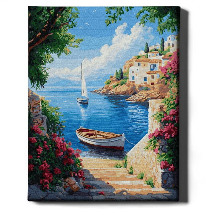Set pictura pe numere, cu sasiu, Vacanta in Grecia, 40x50 cm [2]