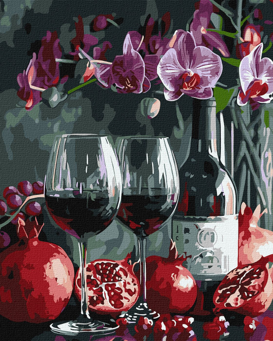 Set pictura pe numere, cu sasiu, Orhidee inflorite, 40x50 cm [1]