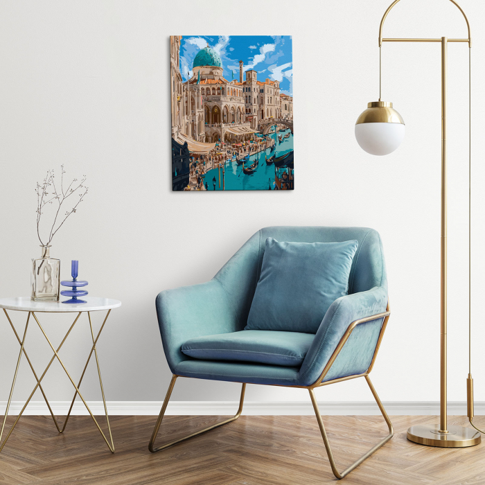 Set pictura pe numere, cu sasiu, Venetia eterna, 40x50 cm [4]