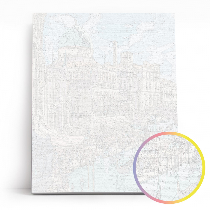 Set pictura pe numere, cu sasiu, Venetia eterna, 40x50 cm [3]