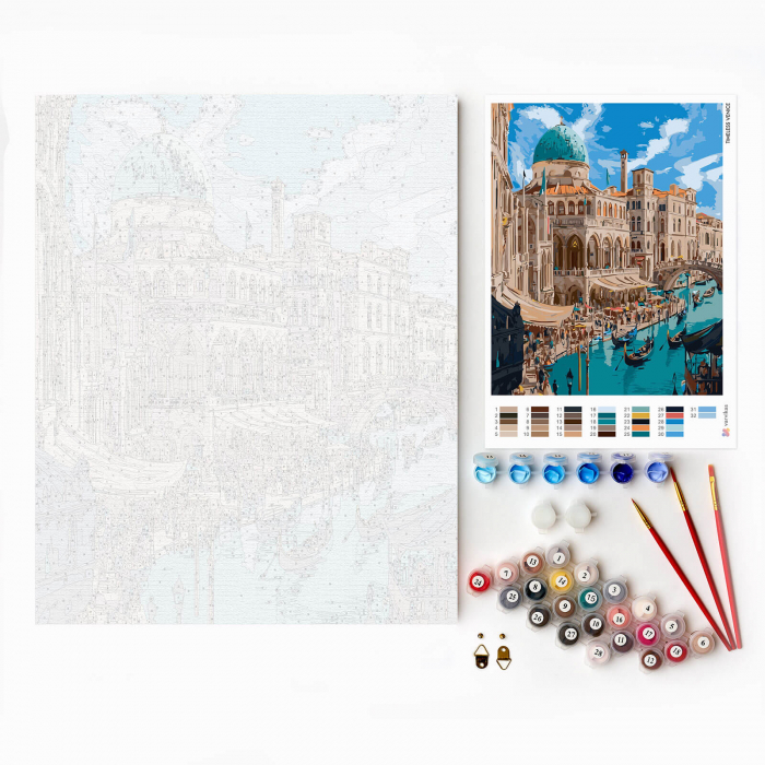 Set pictura pe numere, cu sasiu, Venetia eterna, 40x50 cm [5]