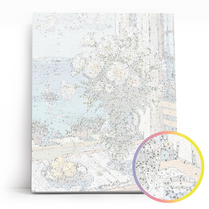 Set pictura pe numere, cu sasiu, Vedere la mare, 40x50 cm [4]