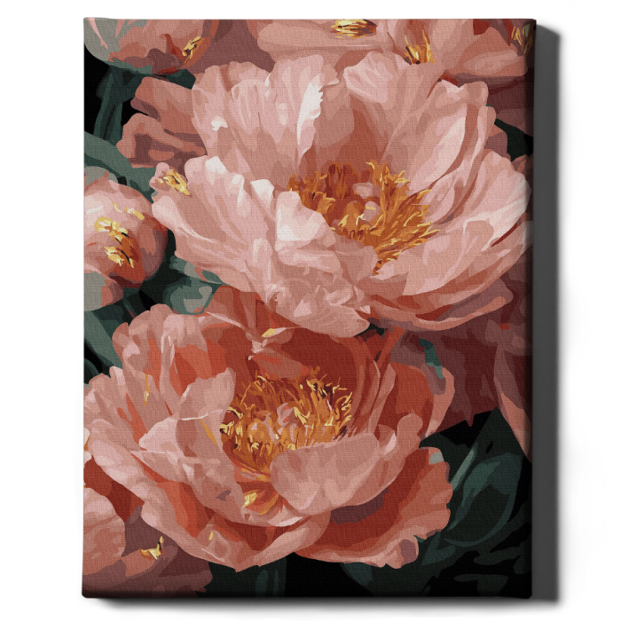 Set pictura pe numere, cu sasiu, Farmecul bujorilor, 40x50 cm [2]