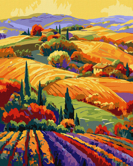Set pictura pe numere, cu sasiu, Culorile toamnei, 40x50 cm [1]