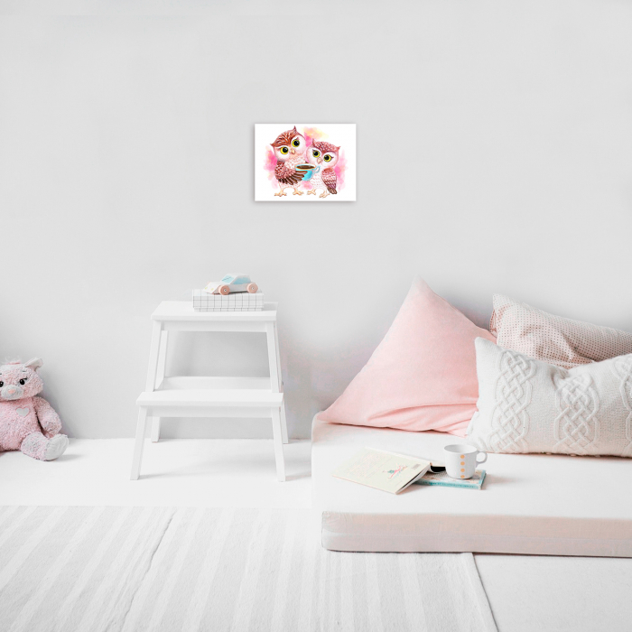 Pictura pe numere, cu sasiu, Cute Owls, 30x40 cm [3]