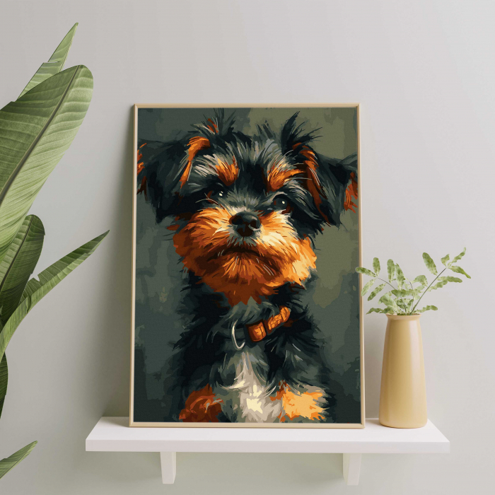 Set pictura pe numere, cu sasiu, Yorkshire Terrier, 40x50 cm [4]