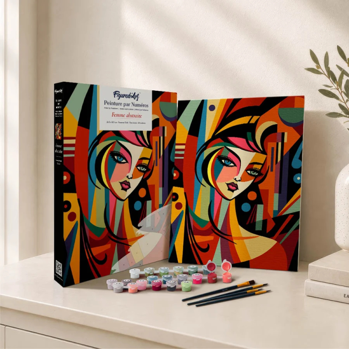 Set pictura pe numere, pe carton intarit, Portret in stil Picasso, 24.5 x 32.5 cm [3]