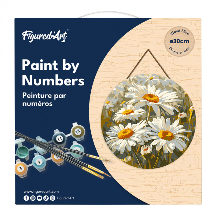 Set pictura pe numere rotunda, pe lemn, Margarete, Ø30cm [7]